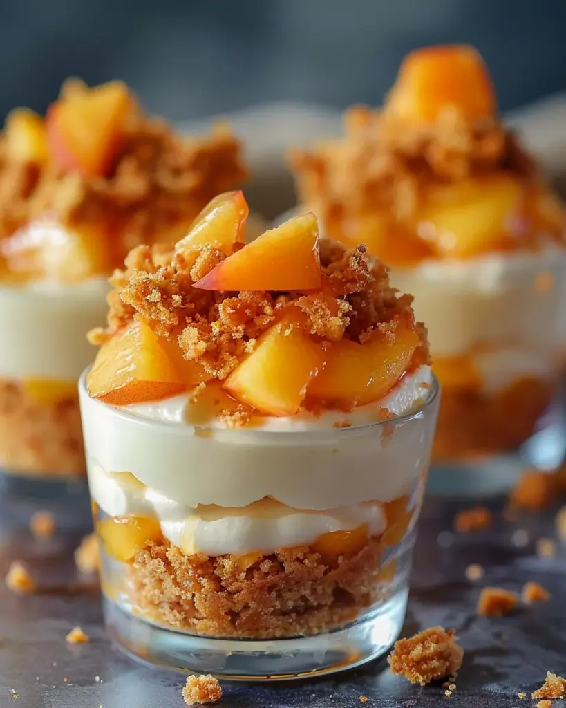 Peach Cobbler Cheesecake Cups