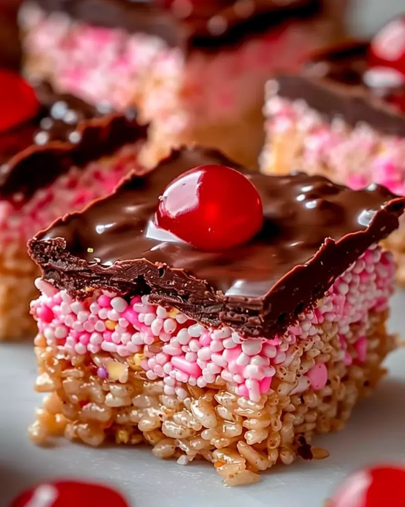 cocolate covered cerry rice krispies treats