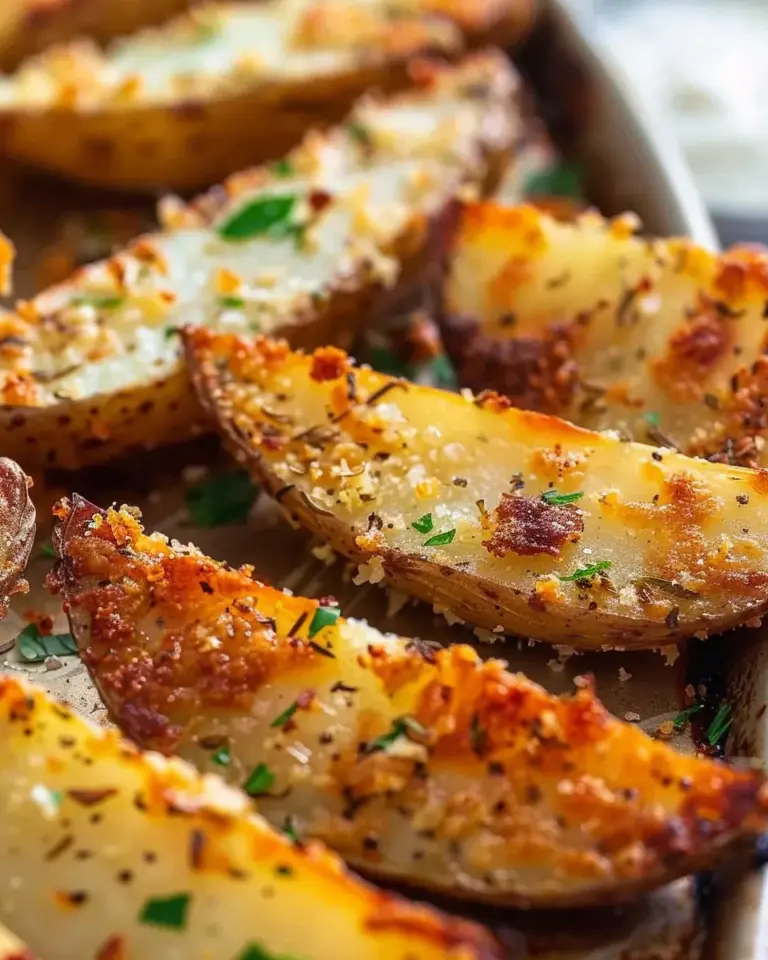 Crispy Baked Garlic Parmesan Potato Wedges