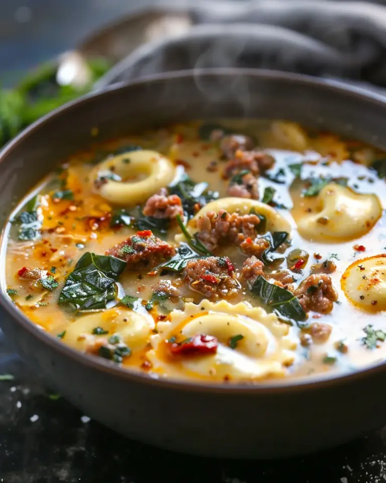 Creamy Tuscan Ravioli Soup