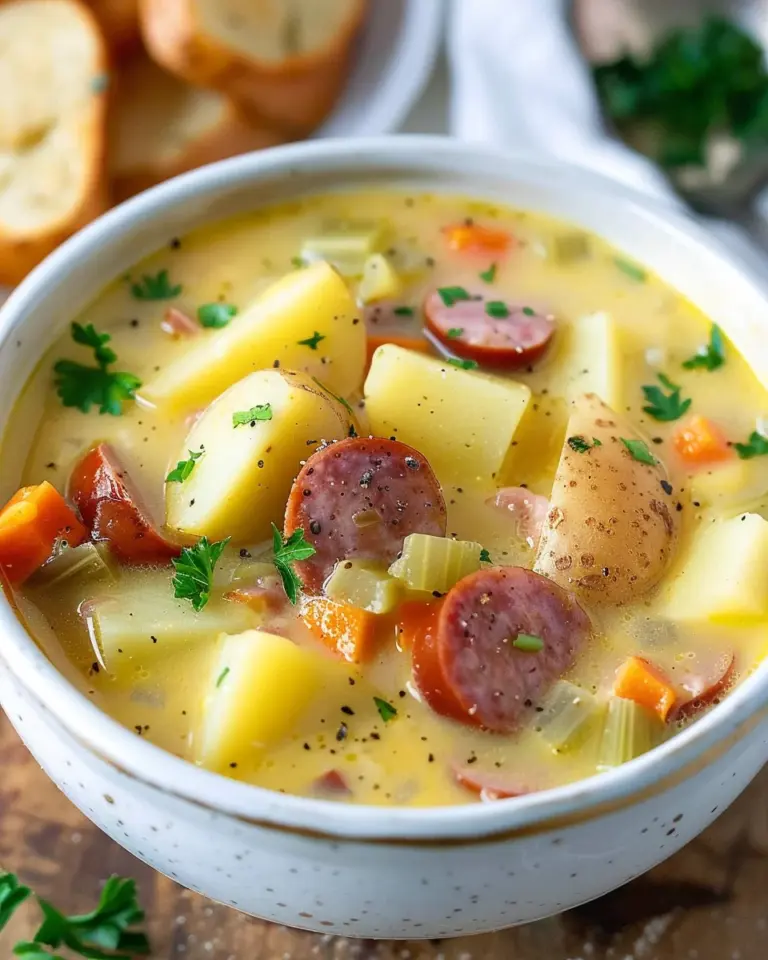 Cheesy Kielbasa Potato Soup