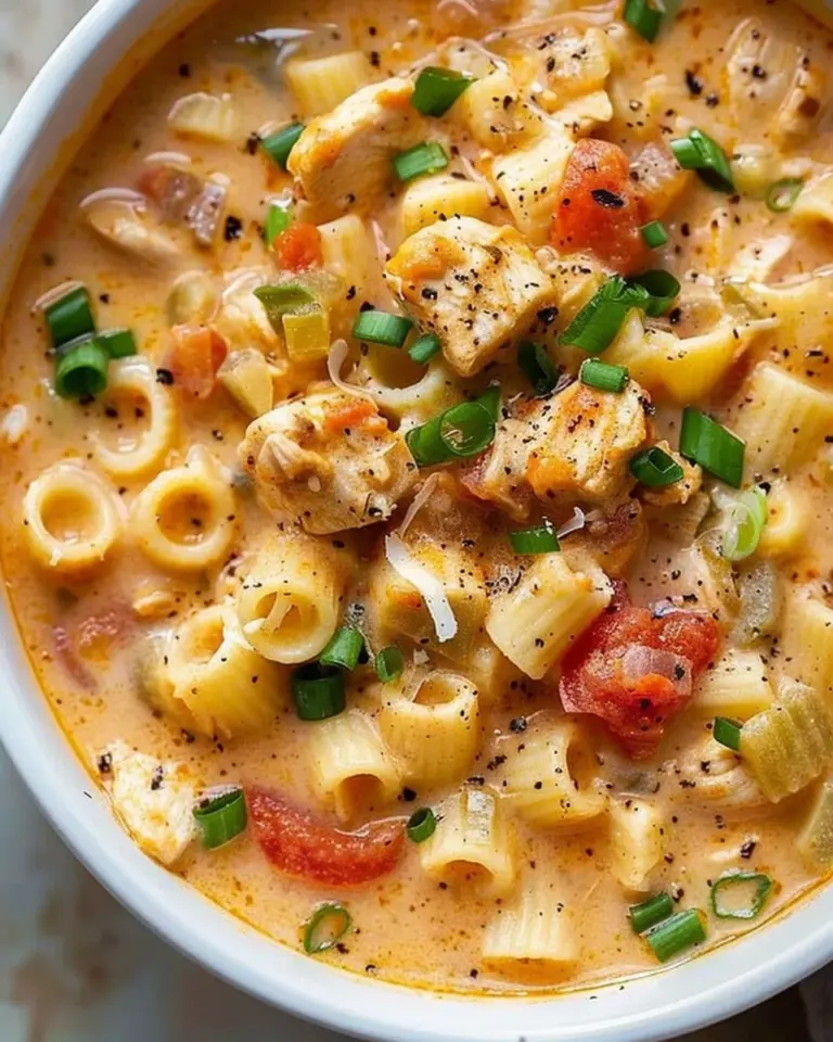 Creamy Cajun Chicken Pasta Soup