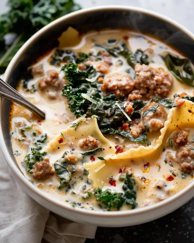 Creamy White Lasagna Soup