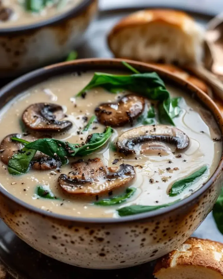 Creamy Mushroom & Spinach Soup