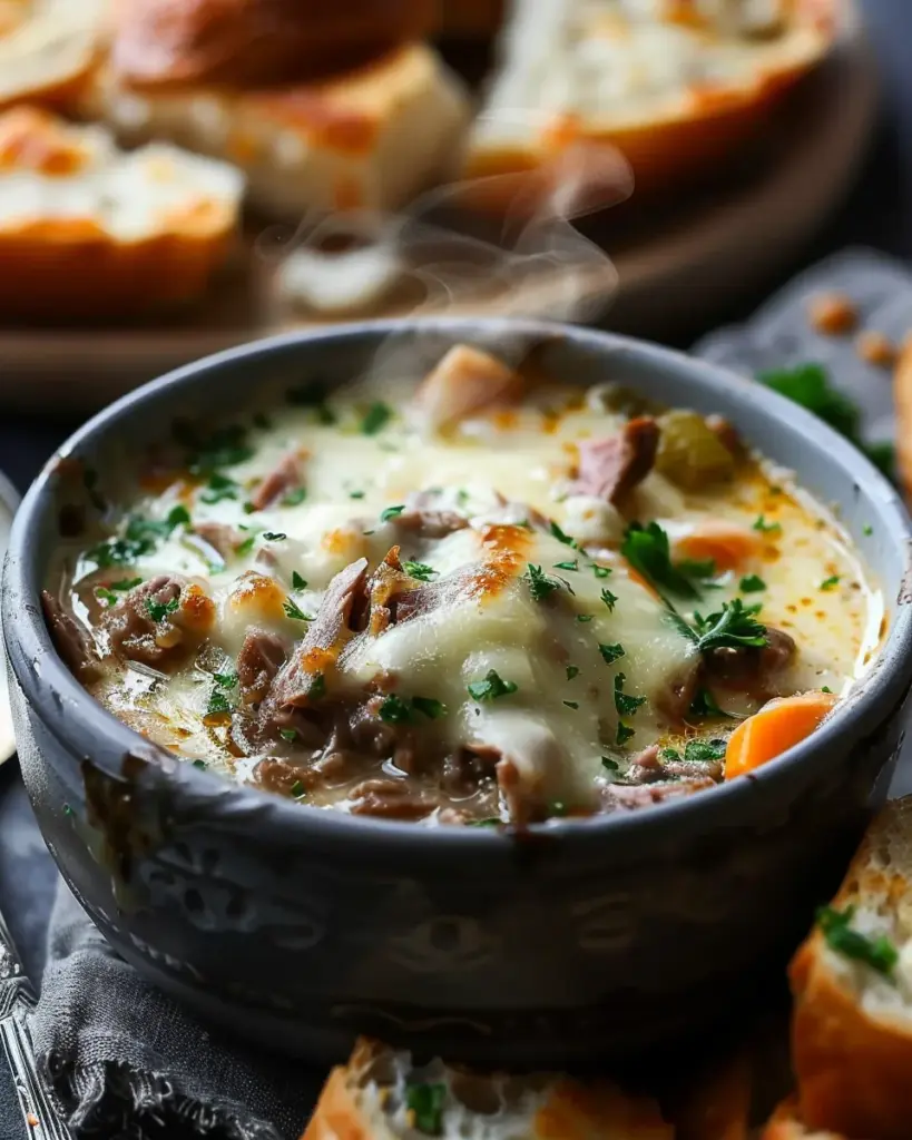One-Pot Philly Cheesesteak Soup