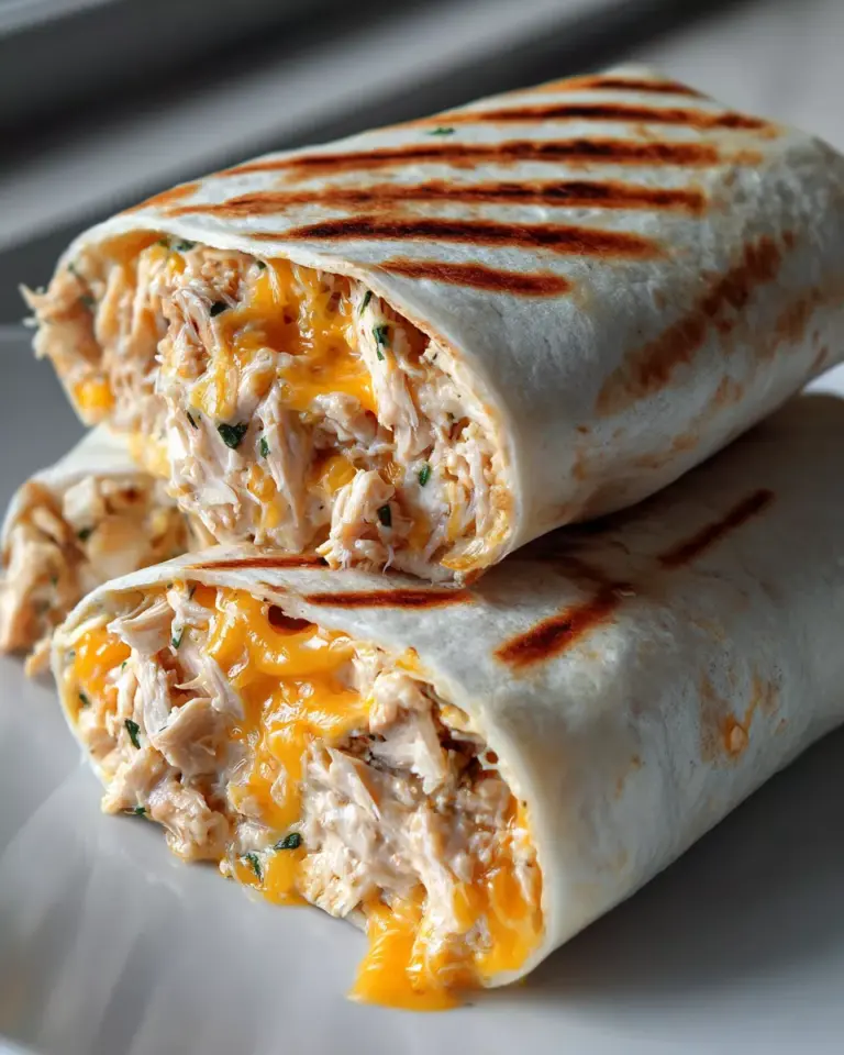 Cheesy Garlic Chicken Wraps