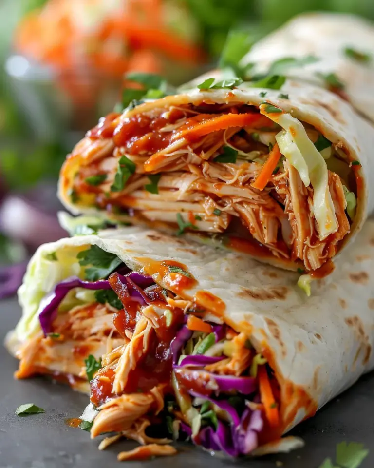 BBQ Chicken Coleslaw Wraps
