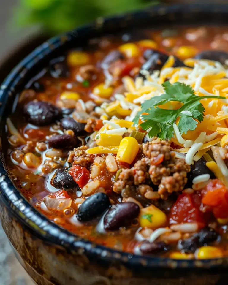 Crockpot Taco Rice Soup Recipe
