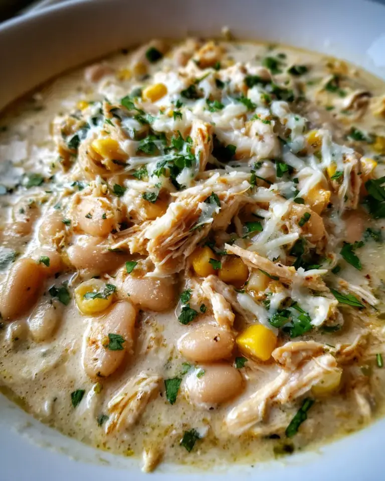 Creamy Crockpot White Chicken Chili