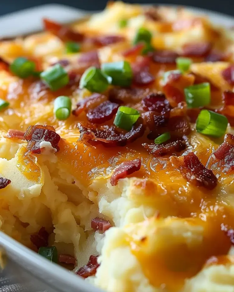 Bacon Cheddar Mashed Potato Casserole