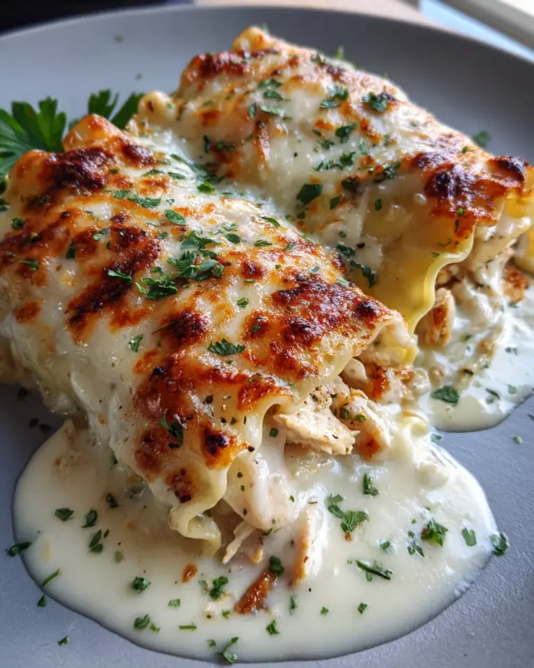 Chicken Alfredo Lasagna Rolls