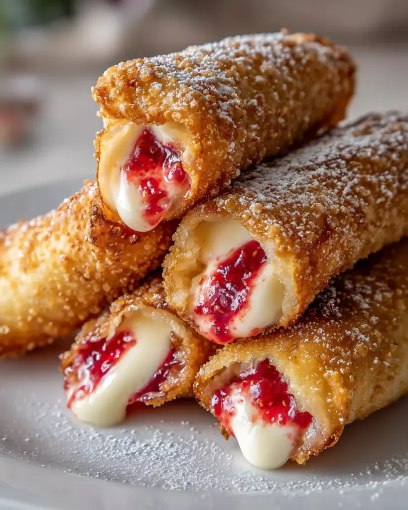 Strawberry Cheesecake Stuffed Eggrolls