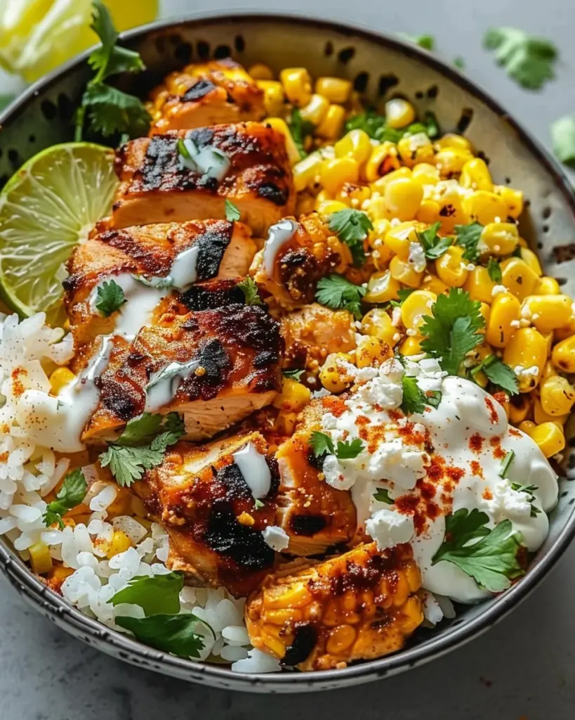 Street Corn Chicken Rice Bowl