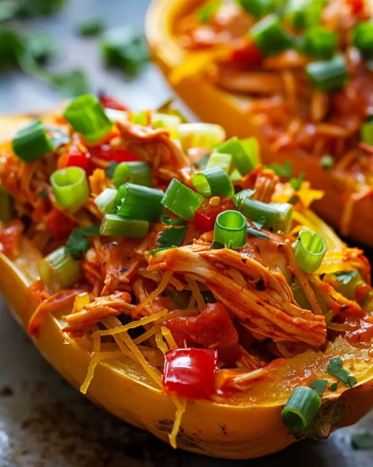 Buffalo Chicken Stuffed Spaghetti Squash