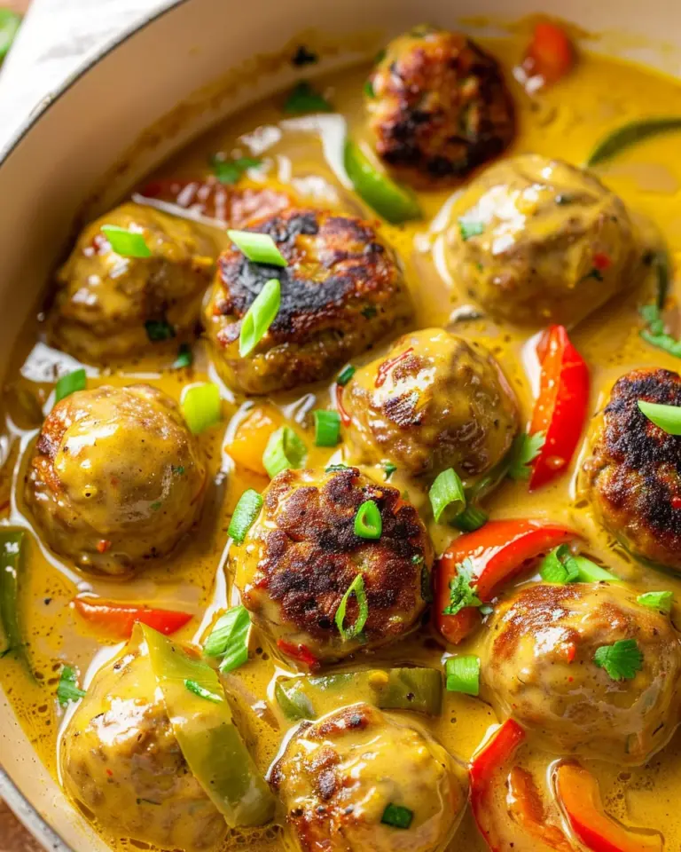 Jerk Meatballs In Coconut Curry Sauce