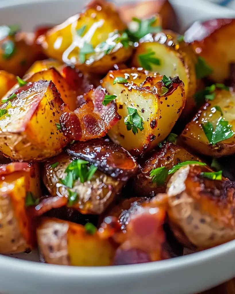 Crispy Bacon Honey Roasted Potatoes