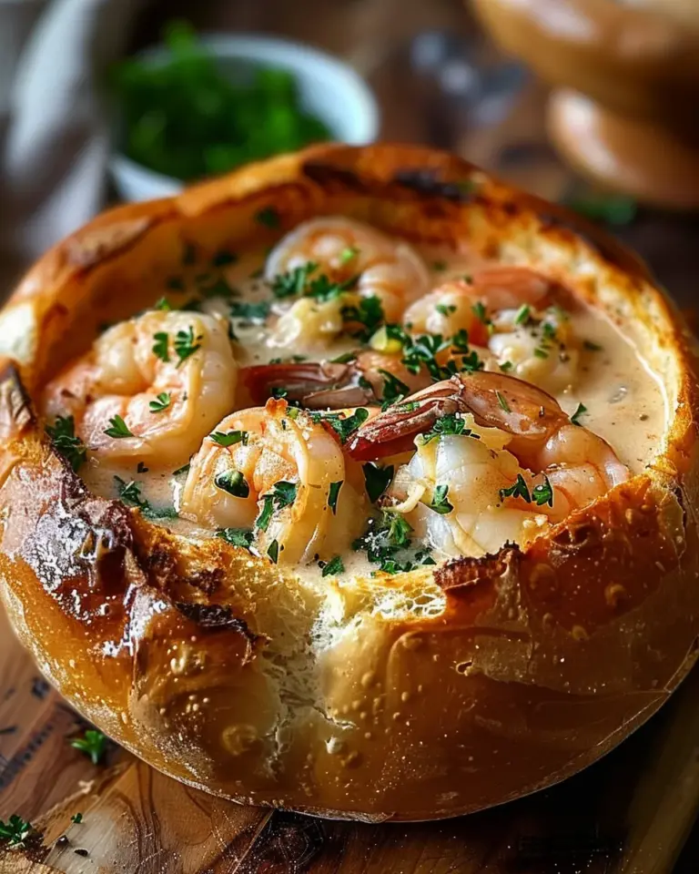 Stuffed Seafood Soup Bread Bowl