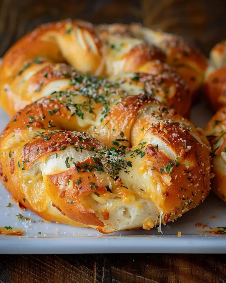 Mozzarella Stuffed Rosemary Parmesan Soft Pretzels