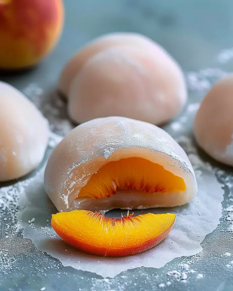 Whole Peach Mochi Recipe (Soft & Chewy)