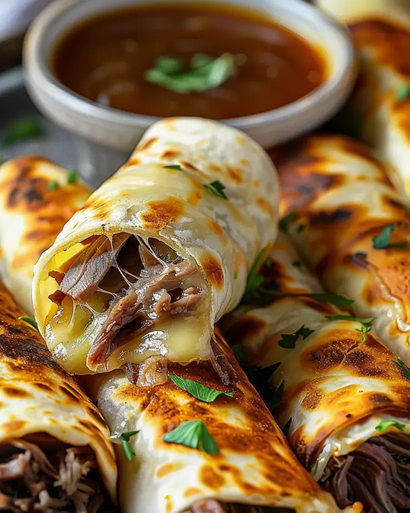 French Dip Tortilla Roll Ups