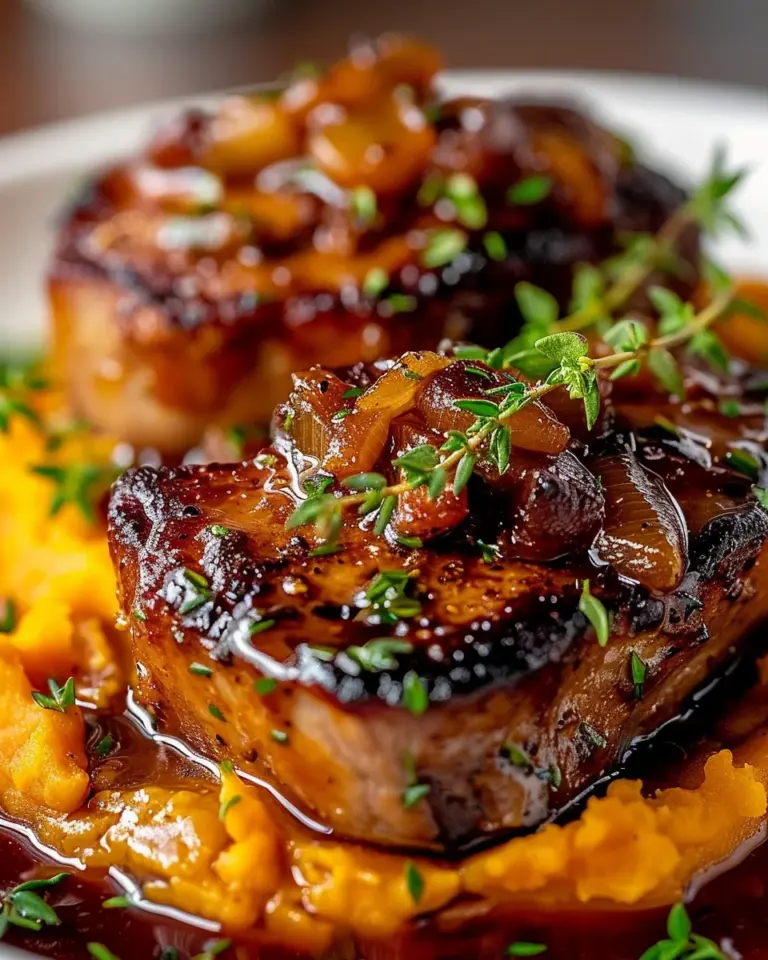 Apple Cider Pork with Mashed Sweet Potatoes Recipe