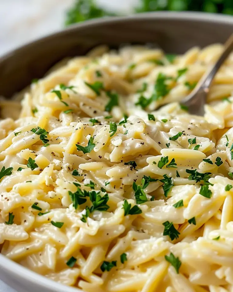 Creamy Roasted Garlic Parmesan Orzo