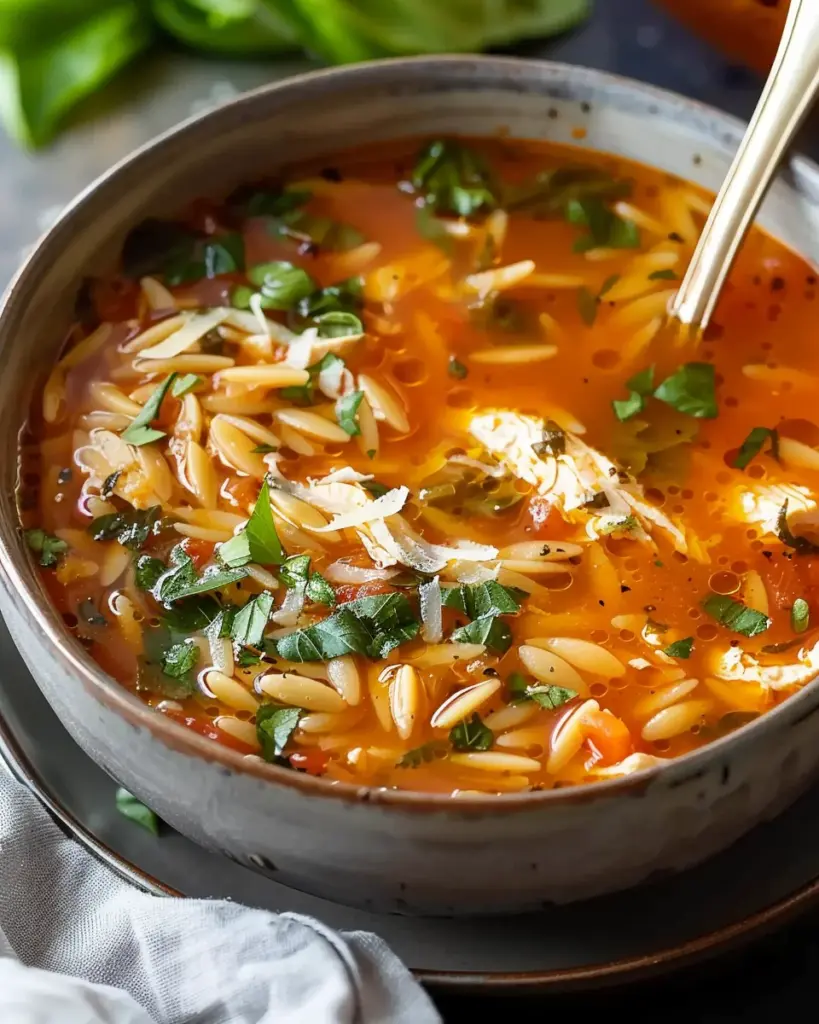 Chicken Orzo Tomato Soup Recipe