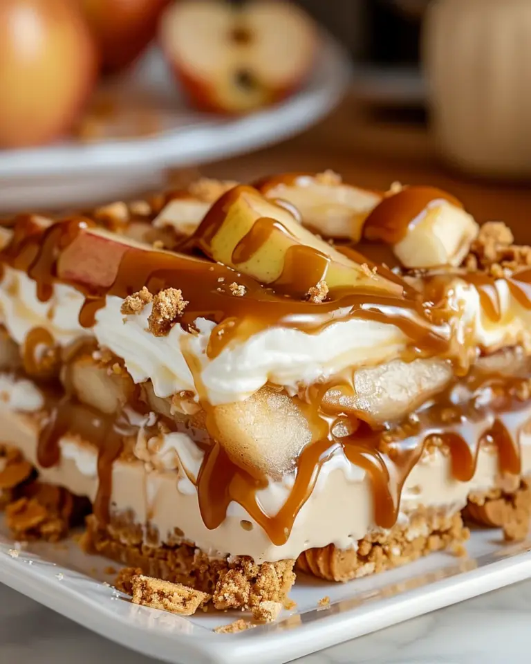 Caramel Apple Eclair Cake