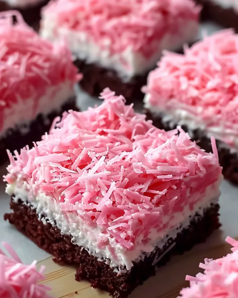 Pink Coconut Snowball Cake Bars