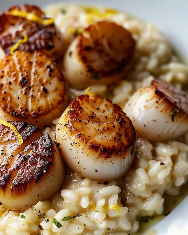 Seared Scallops and Lemon Parmesan Risotto