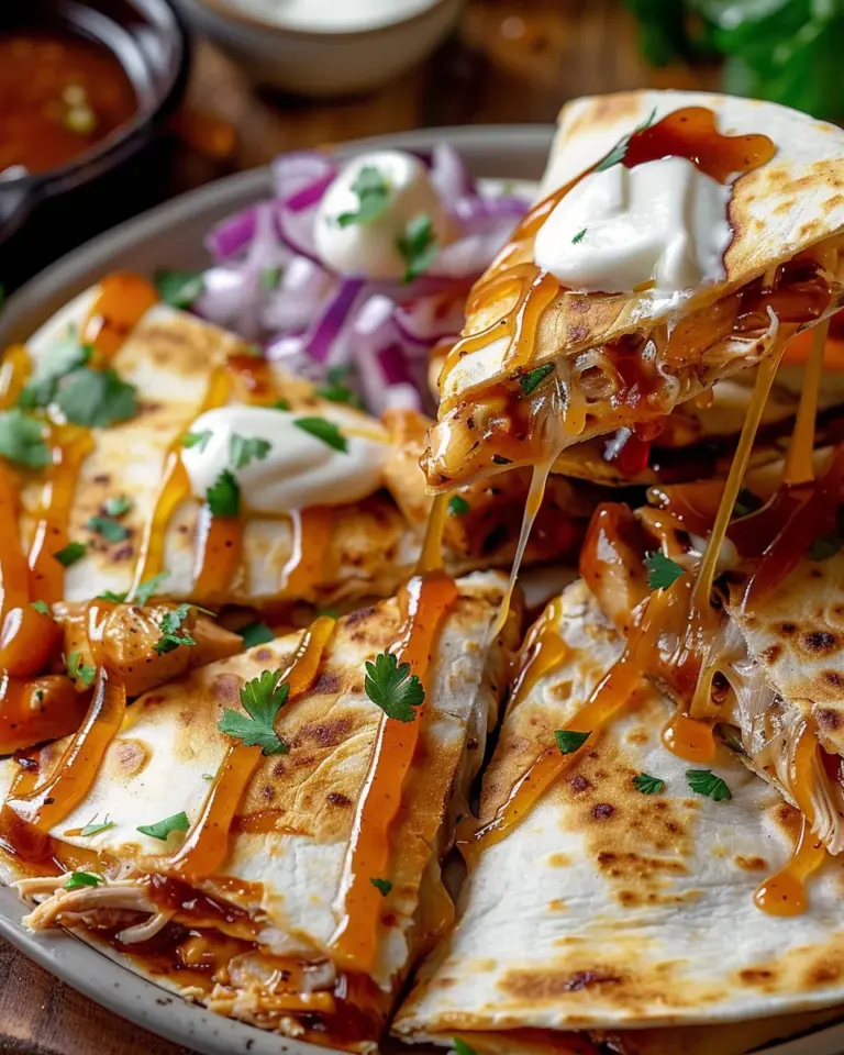 Hot Honey BBQ Chicken Quesadillas