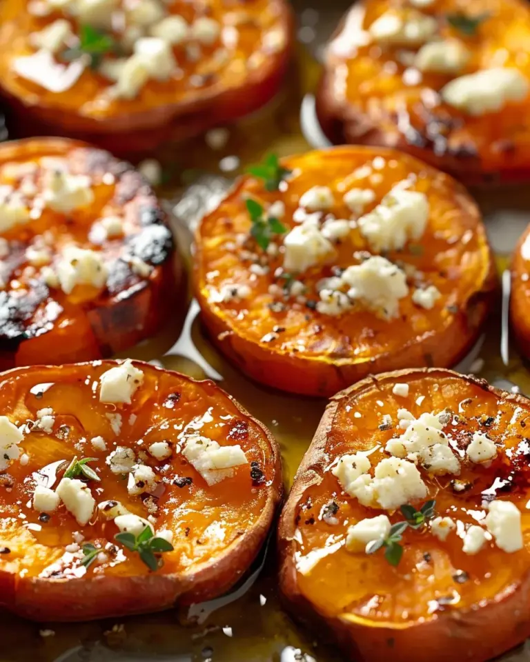 Roasted Sweet Potato Rounds with Honey & Feta
