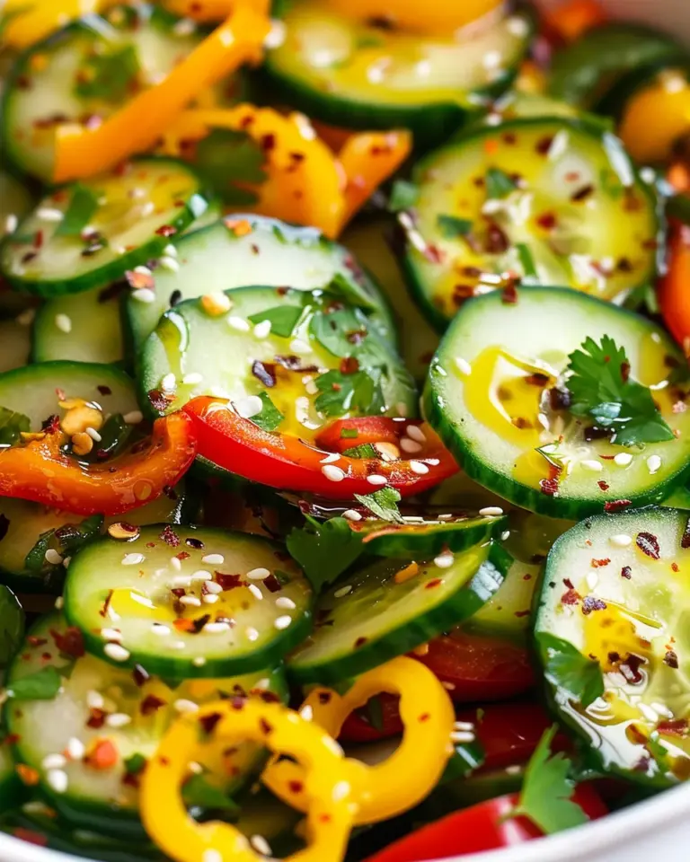 Viral TikTok Cucumber & Bell Pepper Salad