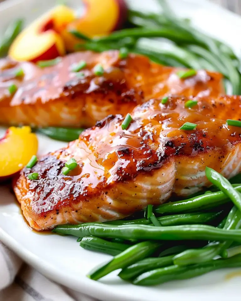 Bourbon Peach Glazed Salmon
