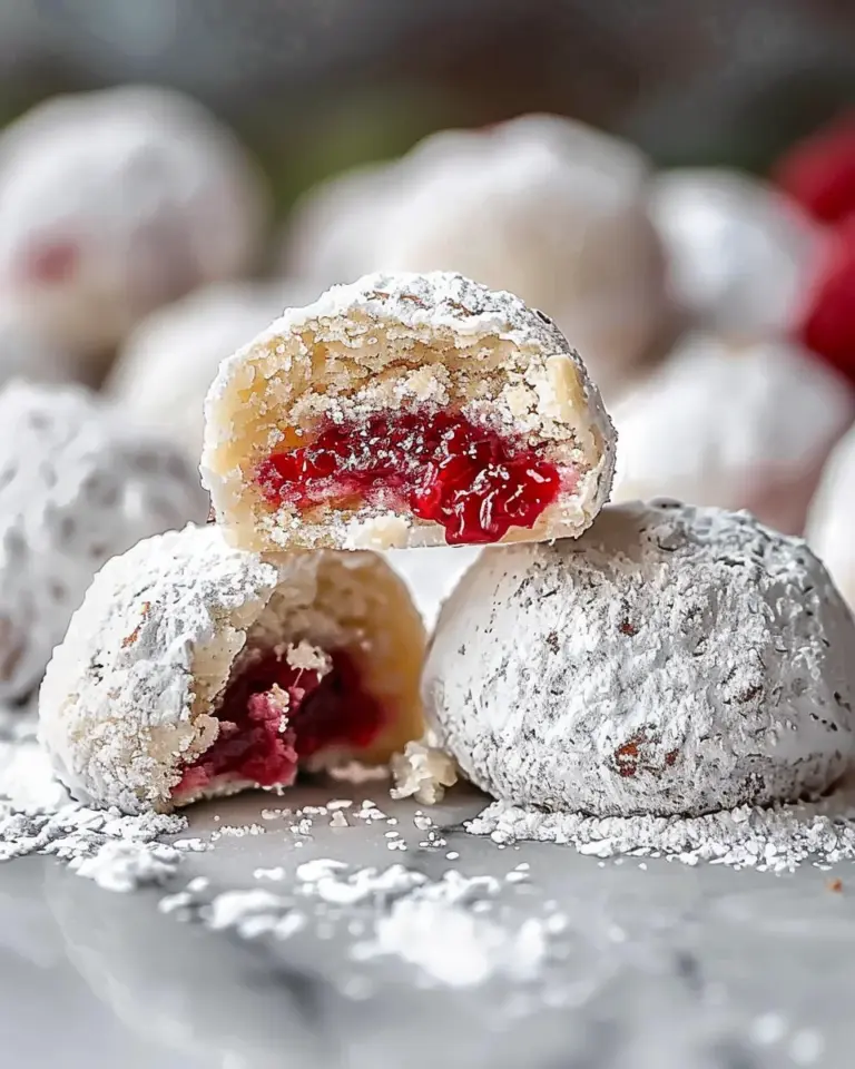 Raspberry Almond Snowball Cookies Delightful Easy Recipe