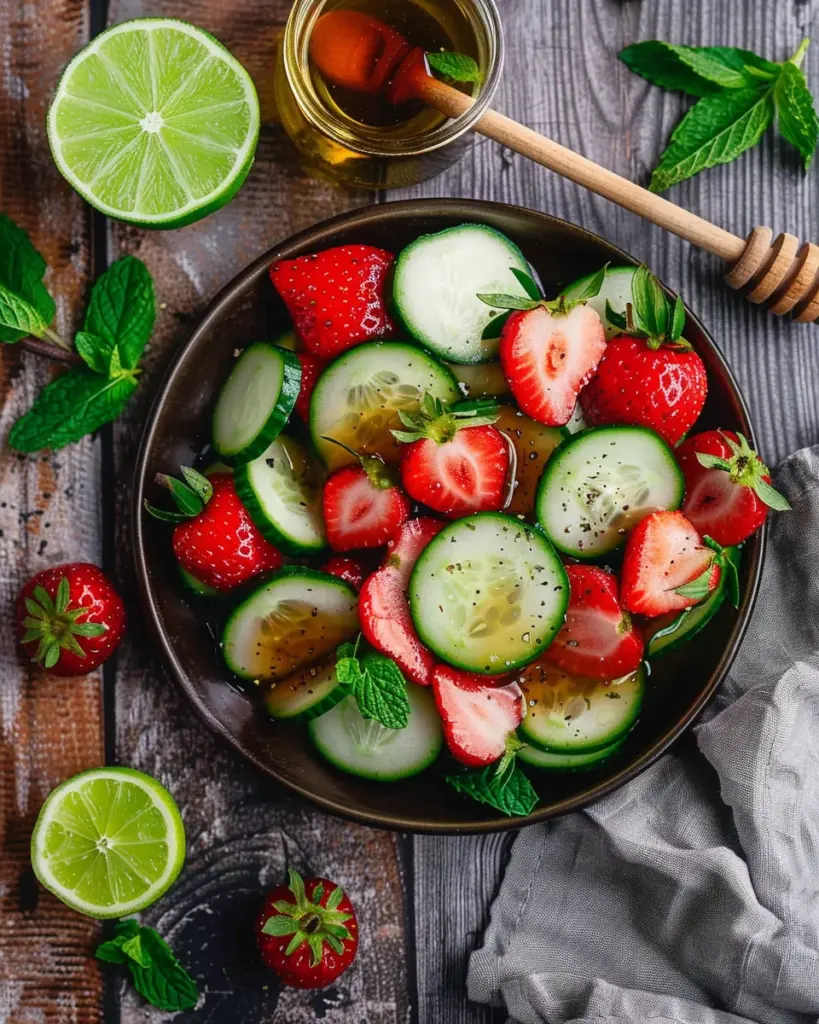 Cucumber Strawberry Salad (Just 6 Ingredients)