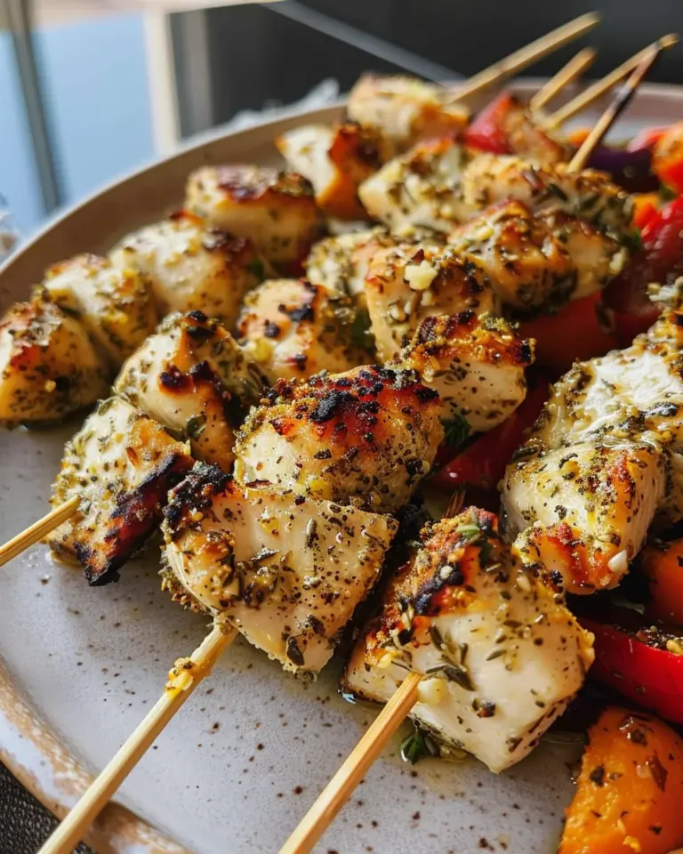 Crispy Air Fryer Garlic Parmesan Chicken Skewers – Irresistible!