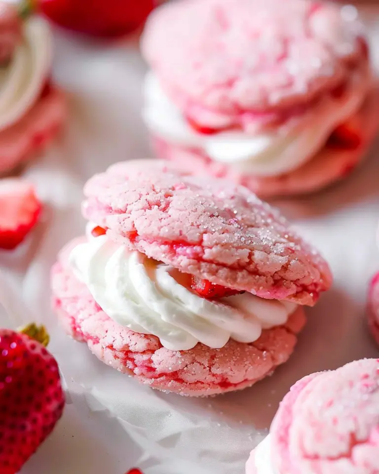 Strawberries and Cream Sandwich Cookies
