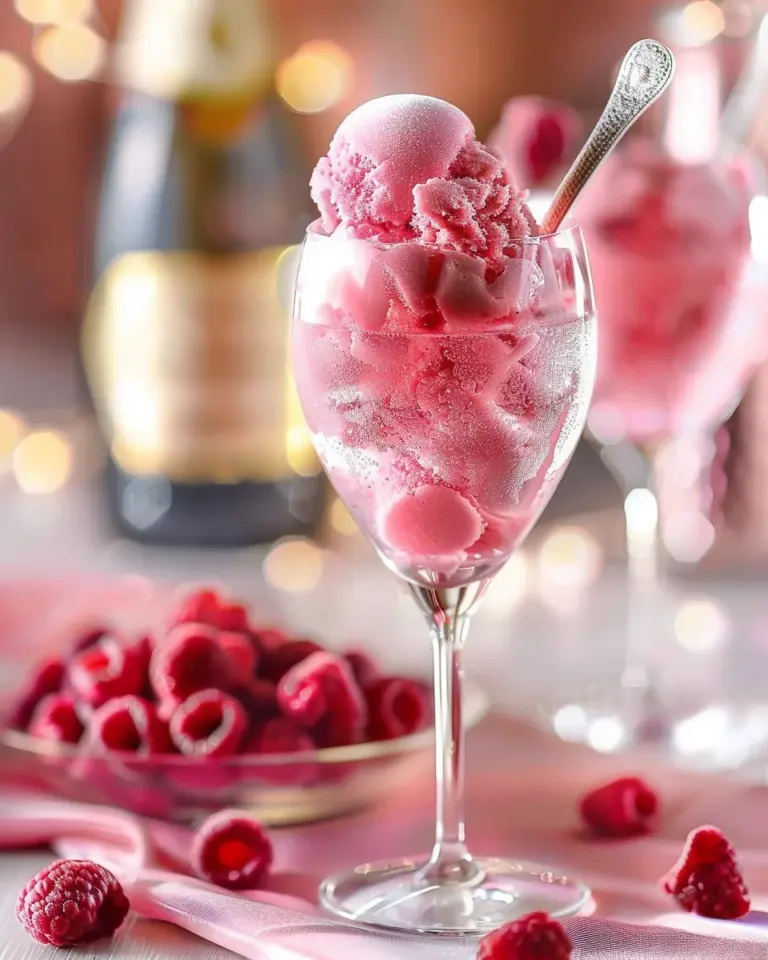 Raspberry Sorbet Pink Champagne Floats