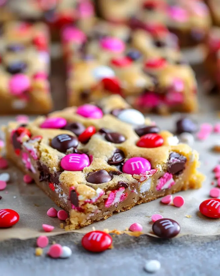 Valentine Chocolate M&M Sheet Pan Cookies