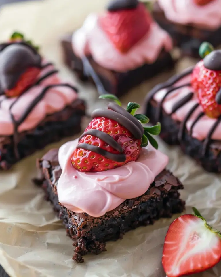 Chocolate Covered Strawberry Brownies