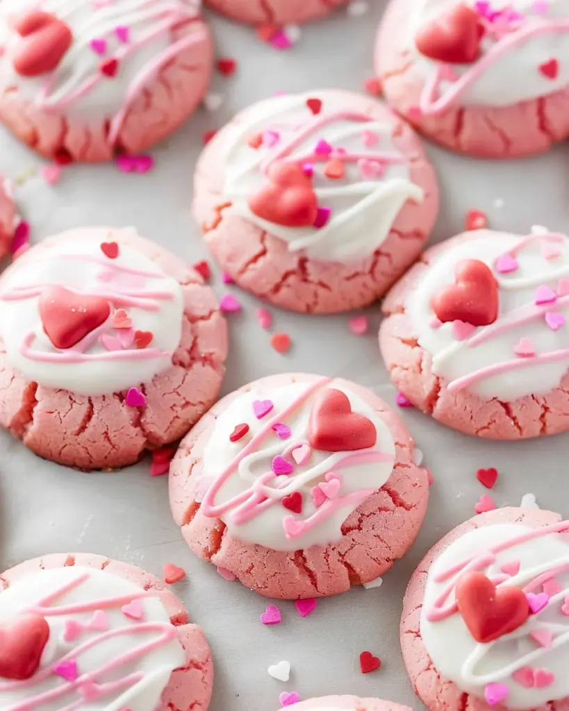 Strawberry Cake Mix Cookies