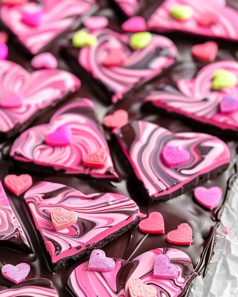 Conversation Heart Chocolate Bark