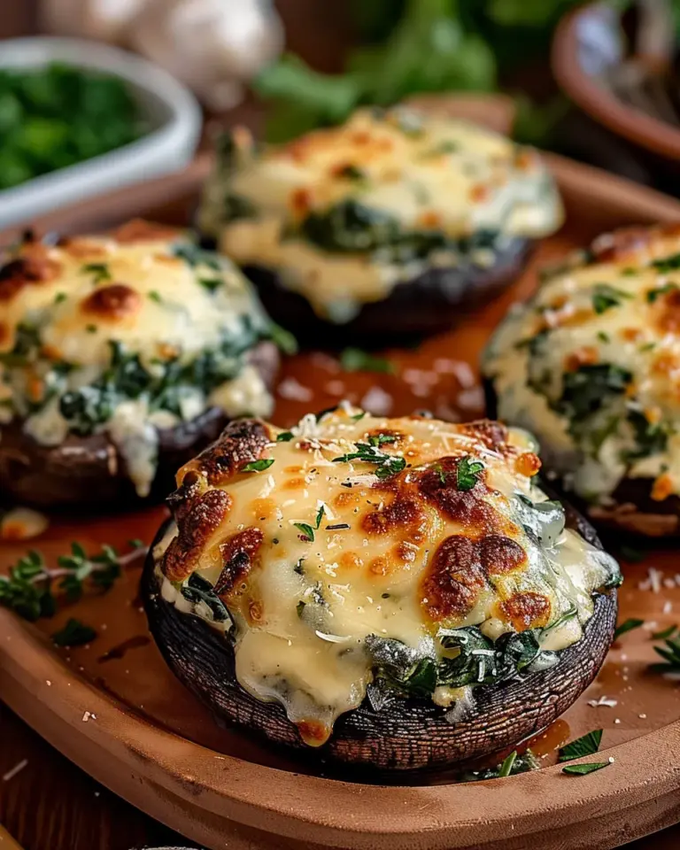 Spinach Cheese Stuffed Portobello Mushrooms