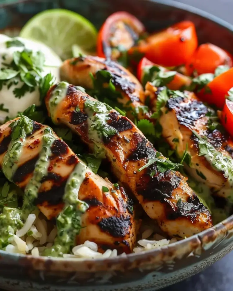 Chimichurri Grilled Chicken Bowl with Garlic Sauce