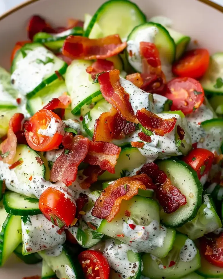 Crunchy Cucumber Salad with Bacon