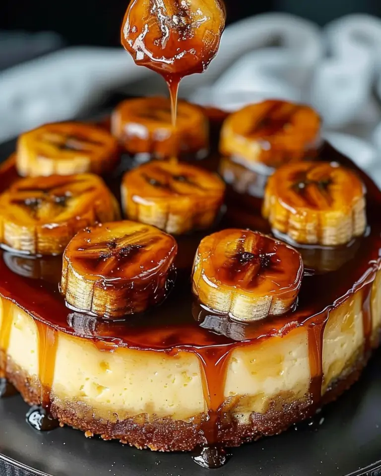Caramelized Banana Cheesecake with Rum Glaze