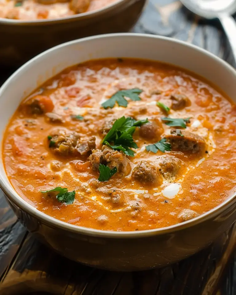 Sausage & Tomato Cream Cheese Soup