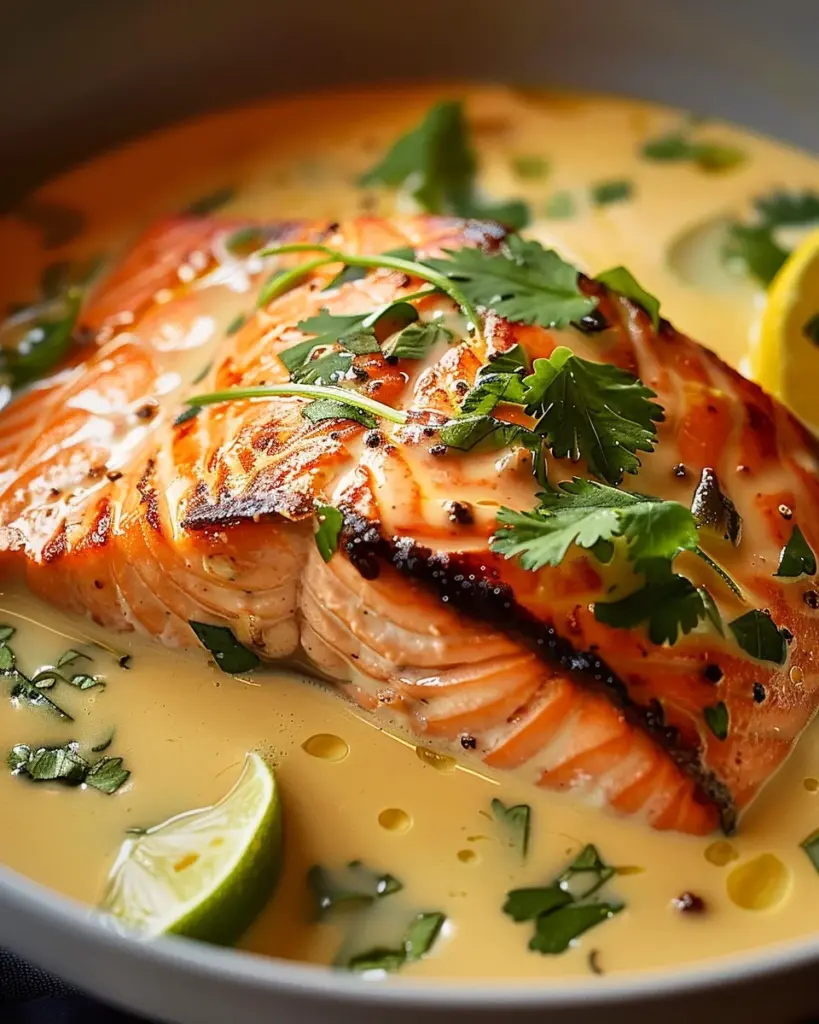 Poached Salmon in Coconut Lime Sauce