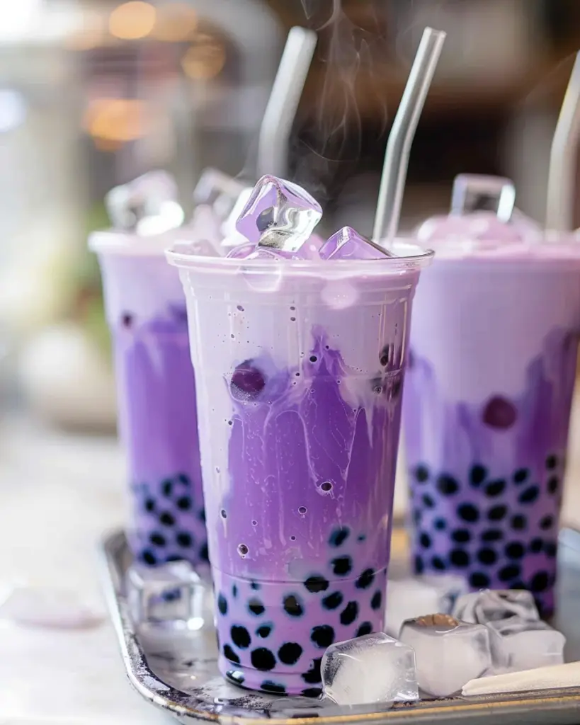 Ube milk tea (Ube bubble tea)